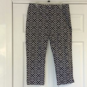 Charter Club side-zip black/white ankle pant